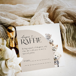 Winterdieren Luier Raffle Baby shower Informatiekaartje