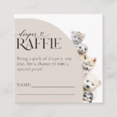 Winterdieren Luier Raffle Baby shower Informatiekaartje (Voorkant)