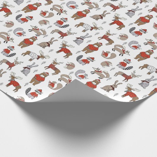 Winterdieren met zoetwater cadeaupapier (Hoek)