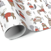 Winterdieren met zoetwater cadeaupapier (Rol Hoek)