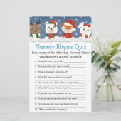 winterdieren Nursery Rhyme Quiz-baby shower (Staand voorkant)