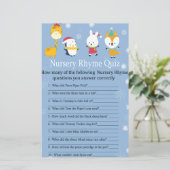 Winterdieren Nursery Rhyme Quiz baby shower wild (Staand voorkant)