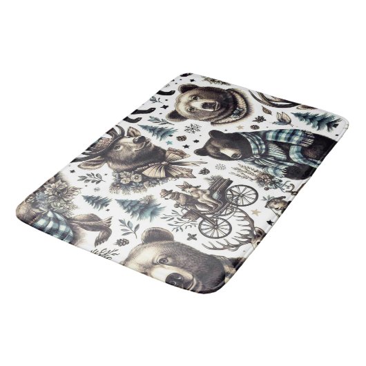  winterdieren patroon badmat (Gekanteld)