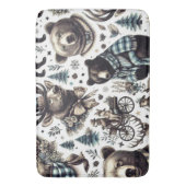  winterdieren patroon badmat (Voorkant Verticaal)