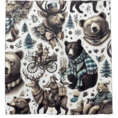 winterdieren patroon douchegordijn (Voorkant)