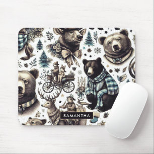 winterdieren patroon muismat
