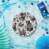  winterdieren patroon papieren bordje (Feest)