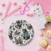  winterdieren patroon papieren bordje (Feest)