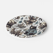  winterdieren patroon papieren bordje (Gekanteld)