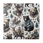  winterdieren patroon tegeltje (Voorkant)