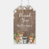 Winterdieren Sneeuwvlokken Baby shower Dank u Cadeaulabel (Voorkant)