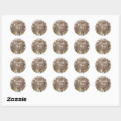 Winterdieren Sneeuwvlokken Baby shower Dank u Ronde Sticker (Vel)