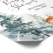 Winterdieren Sneeuwvlokken Baby shower Welkom Poster (Hoek)