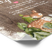 Winterdieren Sneeuwvlokken Hout Raad het Baby-voed Poster (Hoek)