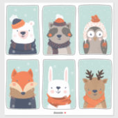 Winterdieren stickers (Vel)
