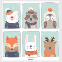 Winterdieren stickers