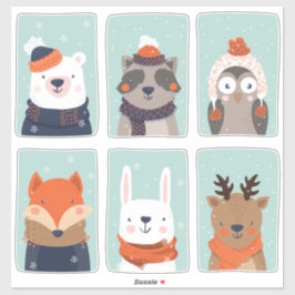 Winterdieren stickers