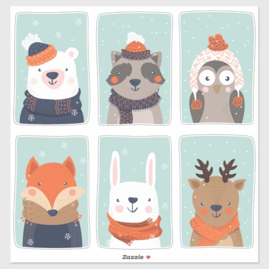 Winterdieren stickers (Vel)