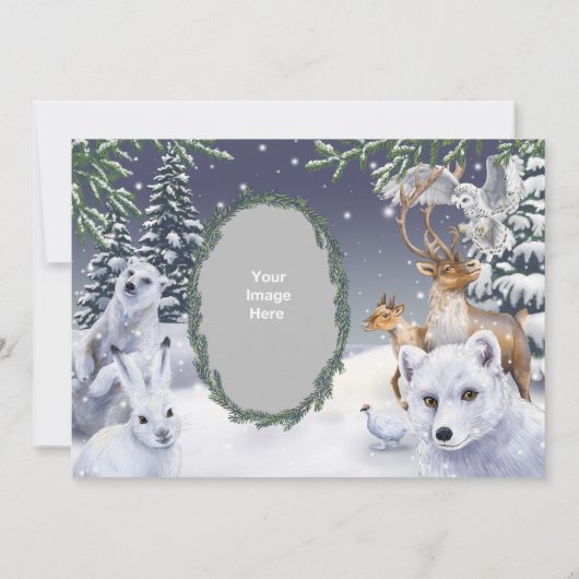 Winterdieren Uitnodiging voor de verjaardag van ki (Achterkant)