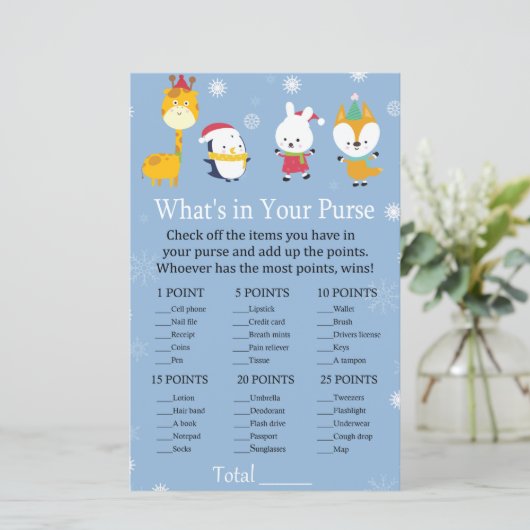 Winterdieren Wat is er in je handtas? (Staand voorkant)