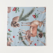 Winterdierenschets, blauwe achtergrond. wandkleed (Voorkant (horizontaal))
