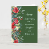 Winterdochter & Zoon in Recht Bruiloft Jubileum Kaart (Gele Bloem)