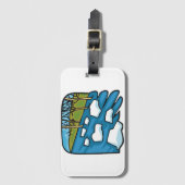 Winterdooi rivier met ijsschotsen bagagelabel (Voorkant (verticaal))