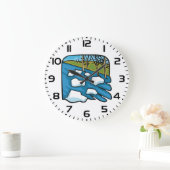 Winterdooi rivier met ijsschotsen grote klok (Huis)
