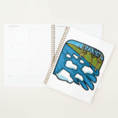 Winterdooi rivier met ijsschotsen planner (Display)