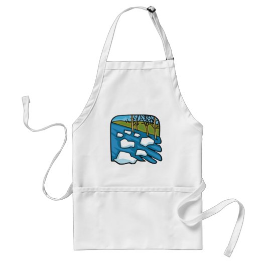 Winterdooi rivier met ijsschotsen standaard schort (Voorkant)