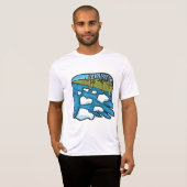 Winterdooi rivier met ijsschotsen t-shirt (Voorkant volledig)
