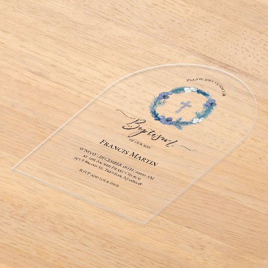 winterdoop acryl uitnodigingen (Laagn)