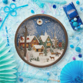 Winterdorp 3D Wall Art Papieren Bordje (Feest)