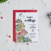 Winterdorp Baby shower besneeuwd Kaart