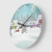 Winterdorp: besneeuwd landschap grote klok (Hoek)