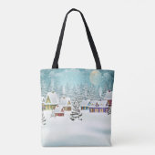Winterdorp: besneeuwd landschap tote bag (Achterkant)