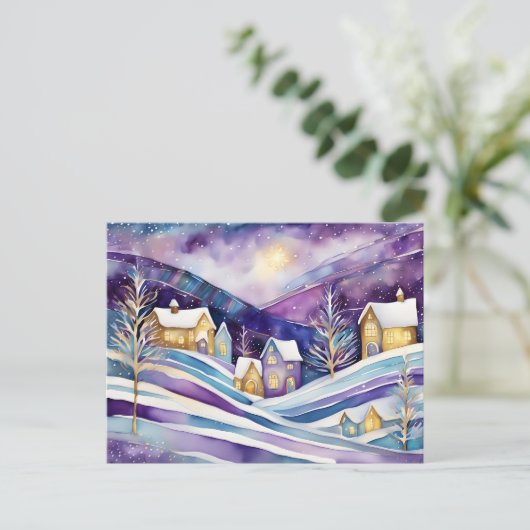 winterdorp-briefkaart briefkaart (Staand voorkant)