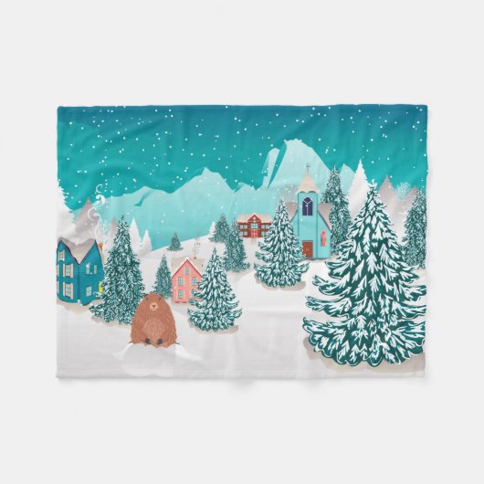 Winterdorp en grondhog fleece deken (Voorkant (Horizontaal))