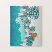 Winterdorp en grondhog legpuzzel (Verticaal)