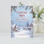 Winterdorp en Kerstsneeuwfeest Kaart (Staand voorkant)