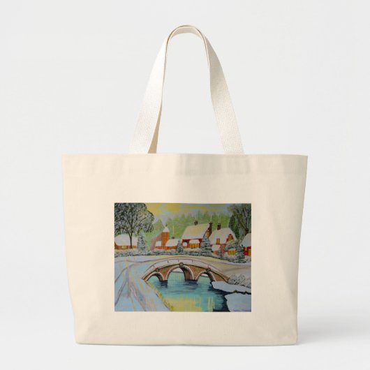 winterdorp grote tote bag (Voorkant)