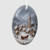 Winterdorp in een bergvallei ornament (voorkant)