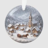 Winterdorp in een bergvallei ornament (voorkant)
