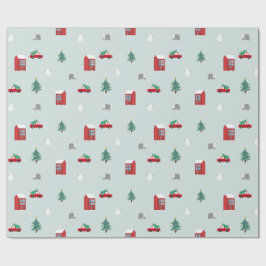 Winterdorp Inpakpapier - Kerstcadeau