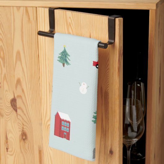Winterdorp Keukenhanddoek - Kerstcadeau (Derde Gevouwen)