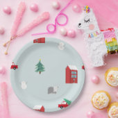 Winterdorp Papieren Bordje (Feest)