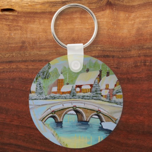 winterdorp sleutelhanger (Voorkant)