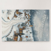 winterdorp Snowy Holiday Scene Legpuzzel (Horizontaal)