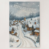 winterdorp Snowy Holiday Scene Legpuzzel (Verticaal)