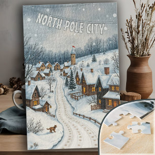  winterdorp Snowy Holiday Scene Legpuzzel